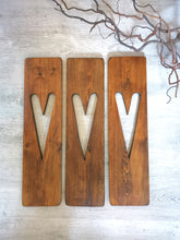 Load image into Gallery viewer, Wall Art Heart, Decorative wall panel, heart wall hanging, wall art, heart decor, home interiors, rustic wooden heart panel