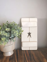 Load image into Gallery viewer, Wooden Shutters, rustic home decor, star decor, heart decor, handmade wooden panels,
