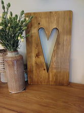 Load image into Gallery viewer, Wall Art Heart Panel,Decorative wall panel, heart wall hanging, wall art, heart decor, home interiors, rustic wooden heart panel