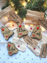 Load image into Gallery viewer, Personalised Christmas Tree Decoration in gift bag