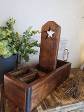 Load image into Gallery viewer, Wooden Condiment Caddy, divided storage crate