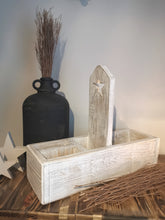 Load image into Gallery viewer, Wooden Cutlery Holder, Condiment Caddy, divided storage crate