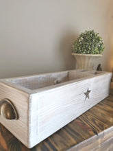Load image into Gallery viewer, Wooden Storage Crate with cutlery holder