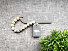 Load image into Gallery viewer, Positivity quote Wooden Tags with Bead Garland