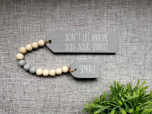 Load image into Gallery viewer, Positivity quote Wooden Tags with Bead Garland