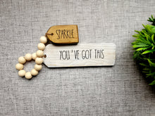Load image into Gallery viewer, Positivity Quote Wooden Tag with bead garland