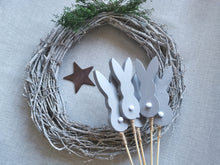Load image into Gallery viewer, Rustic wooden Easter Bunny Decorations, Set of 5