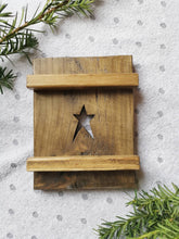 Load image into Gallery viewer, Small wooden shutter, spring home decor display, hearts or stars, rustic interiors, gift, homewares