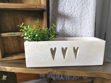 Load image into Gallery viewer, Rustic wooden Star Crate, storage home decor, hearts or stars, country decor plant display