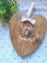 Load image into Gallery viewer, Personalised Wooden Heart ,Wedding, Anniversary keepsake gift
