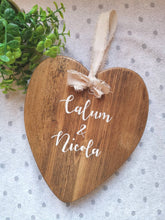 Load image into Gallery viewer, Personalised Wooden Heart ,Wedding, Anniversary keepsake gift