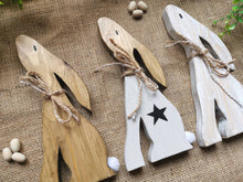 Load image into Gallery viewer, Wooden Hare, Moon gazing Hare, Stargazer, Spring rabbit decoration,