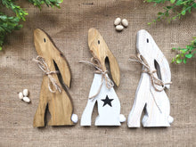 Load image into Gallery viewer, Wooden Hare, Moon gazing Hare, Stargazer, Spring rabbit decoration,