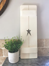 Load image into Gallery viewer, Wooden Shutters, rustic home decor, star decor, heart decor, handmade wooden panels,
