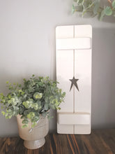 Load image into Gallery viewer, Wooden Shutters, rustic home decor, star decor, heart decor, handmade wooden panels,
