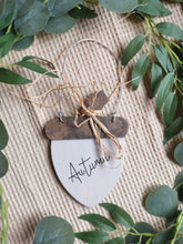 Load image into Gallery viewer, Wooden Acorns, 3d decor, Autumn styling, hanging Acorns
