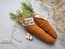 Load image into Gallery viewer, Hand knitted Jumbo carrots with cotton tags
