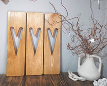 Load image into Gallery viewer, Wall Art Heart, Decorative wall panel, heart wall hanging, wall art, heart decor, home interiors, rustic wooden heart panel
