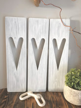 Load image into Gallery viewer, Wall Art Heart, Decorative wall panel, heart wall hanging, wall art, heart decor, home interiors, rustic wooden heart panel
