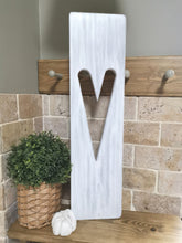 Load image into Gallery viewer, Wall Art Heart, Decorative wall panel, heart wall hanging, wall art, heart decor, home interiors, rustic wooden heart panel
