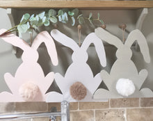 Load image into Gallery viewer, Wooden Bunny with pom pom
