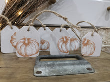 Load image into Gallery viewer, Set of 6 pumpkin tags
