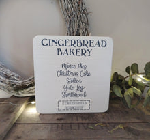 Load image into Gallery viewer, Square Wooden sign - Gingerbread Bakery
