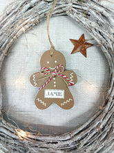 Load image into Gallery viewer, Gingerbread personalised hanging decoration
