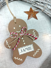 Load image into Gallery viewer, Gingerbread personalised hanging decoration
