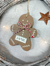 Load image into Gallery viewer, Gingerbread personalised hanging decoration
