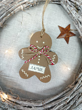 Load image into Gallery viewer, Gingerbread personalised hanging decoration
