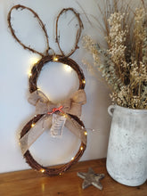 Load image into Gallery viewer, Light up Bunny wreath - with Choice of hanger
