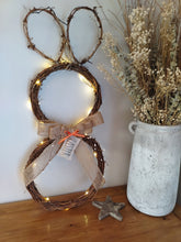 Load image into Gallery viewer, Light up Bunny wreath - with Easter hanger

