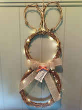Load image into Gallery viewer, Light up Bunny wreath - with Easter hanger
