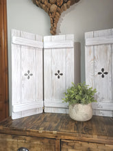 Load image into Gallery viewer, Joined Wide Wooden Shutter Panels - 60cm height Petal
