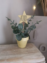 Load image into Gallery viewer, Potted Faux plant with wooden star pick
