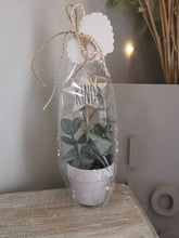 Load image into Gallery viewer, Potted Faux plant with wooden star pick
