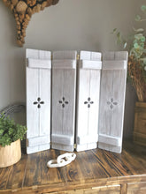 Load image into Gallery viewer, Joined Slim Wooden Shutter Panels - 60cm height Petal
