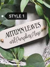 Load image into Gallery viewer, Wooden Autumn Wreath tags

