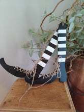 Load image into Gallery viewer, Pair of Long wooden stripey witch legs

