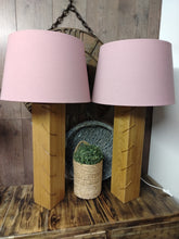 Load image into Gallery viewer, Pair of Chunky Wooden Lamps
