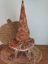 Load image into Gallery viewer, Large Rustic Orange Witches Hat
