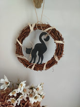 Load image into Gallery viewer, 8" Wreath with wooden Black Cat
