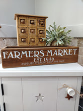 Load image into Gallery viewer, Chunky Wooden crate - Farmers Market
