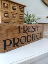 Load image into Gallery viewer, Wooden Fresh produce sign
