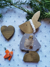 Load image into Gallery viewer, Wooden Rabbit , Easter decor
