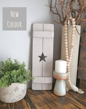 Load image into Gallery viewer, Decorative Wooden Shutter style panel, rustic home decor, star decor, heart decor, handmade wooden panels,
