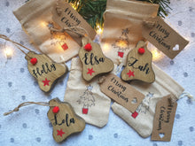 Load image into Gallery viewer, Personalised Christmas Tree Decoration in gift bag
