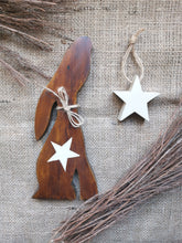 Load image into Gallery viewer, Nursery set, wooden hare, wooden signs &amp; stars
