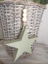 Load image into Gallery viewer, Wooden Hanging Star - Green
